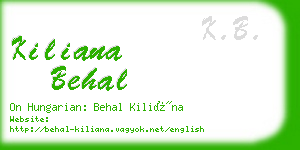 kiliana behal business card